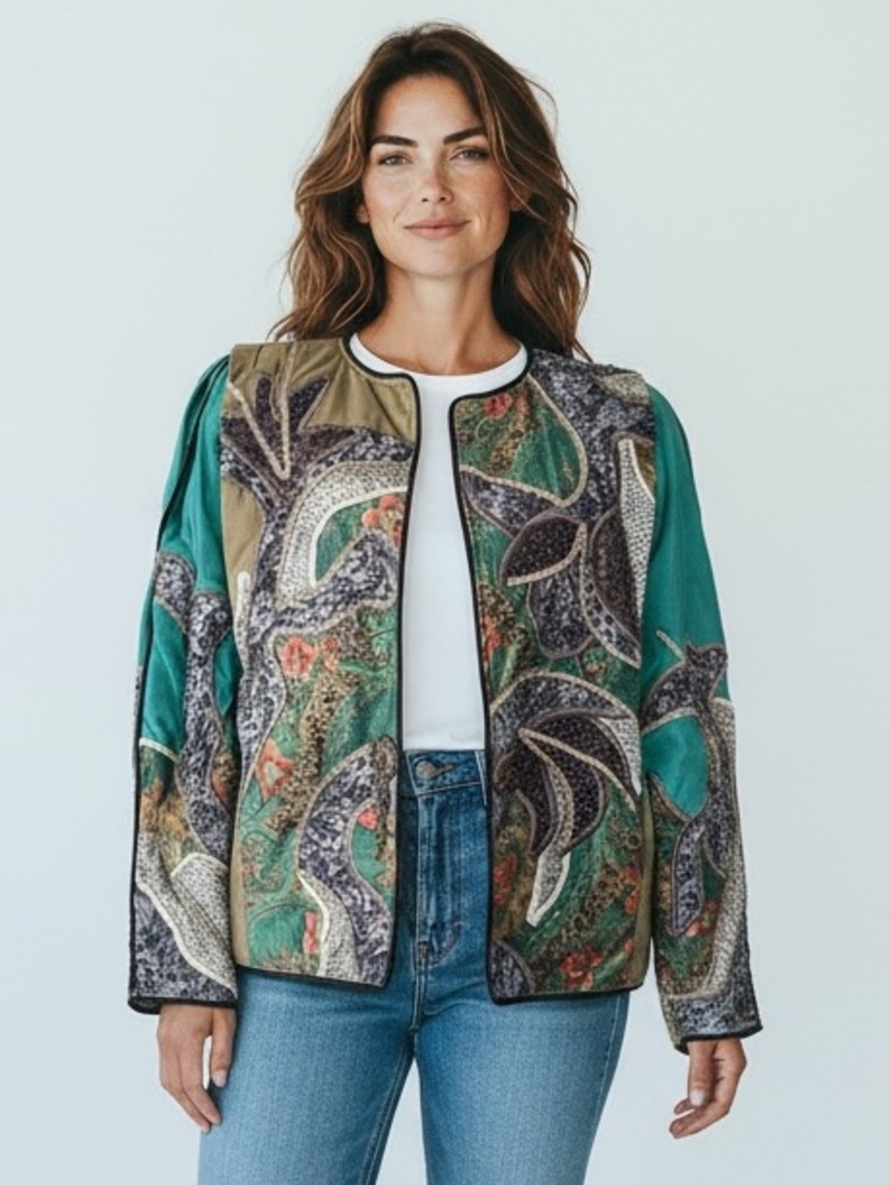 Vintage La Colección Judith Roberts Ornate Bolero Jacket Mexico Rare Art to Wear